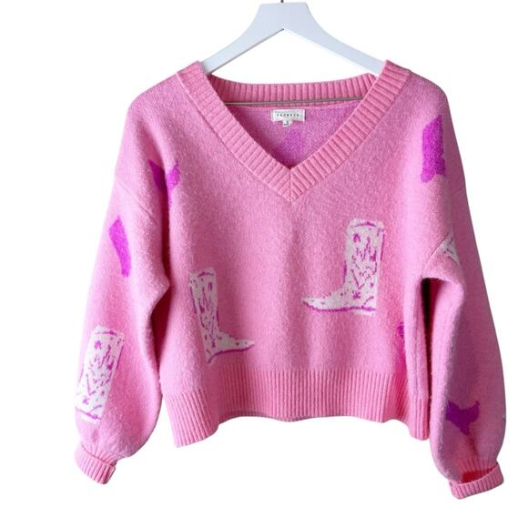 Promesa The‎ Cowboy Boot Sweater Pink sz S - Picture 1 of 7